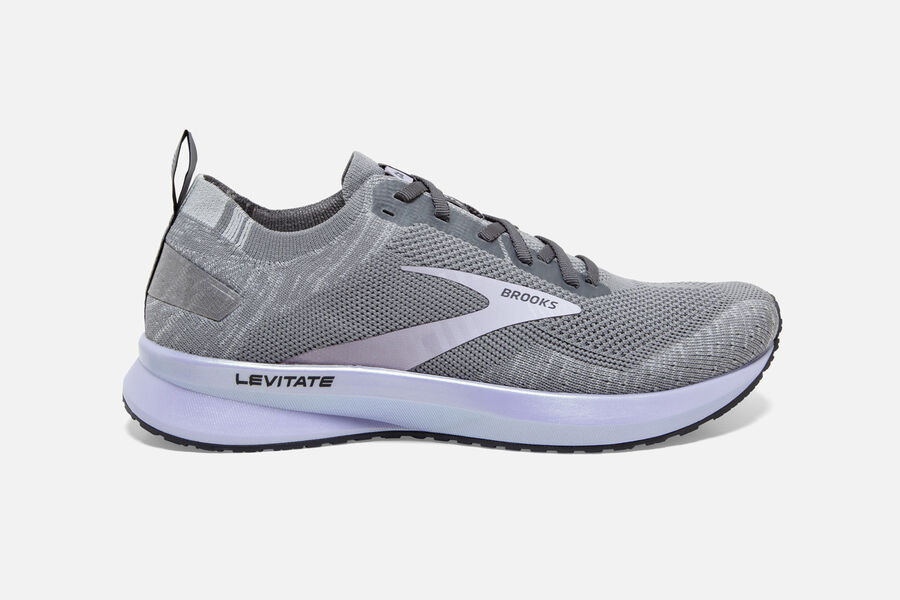 Brooks Levitate 4 Womens UK - Road Running Shoes - Grey/Black/Purple 084-KDYRLS